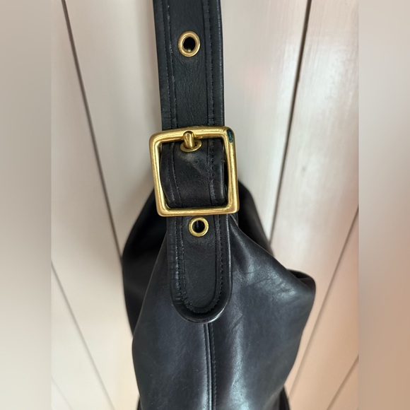 Coach 9085 XL Feed Sac Duffel Bag Black Vintage Leather 90s - Picture 7 of 14